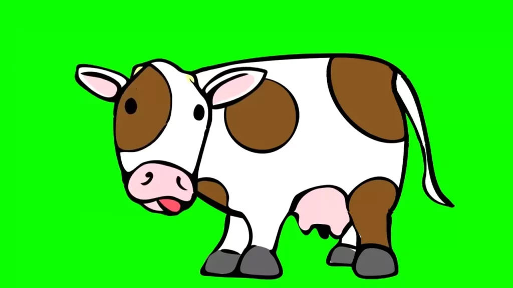 Cartoon Cow Green Screen