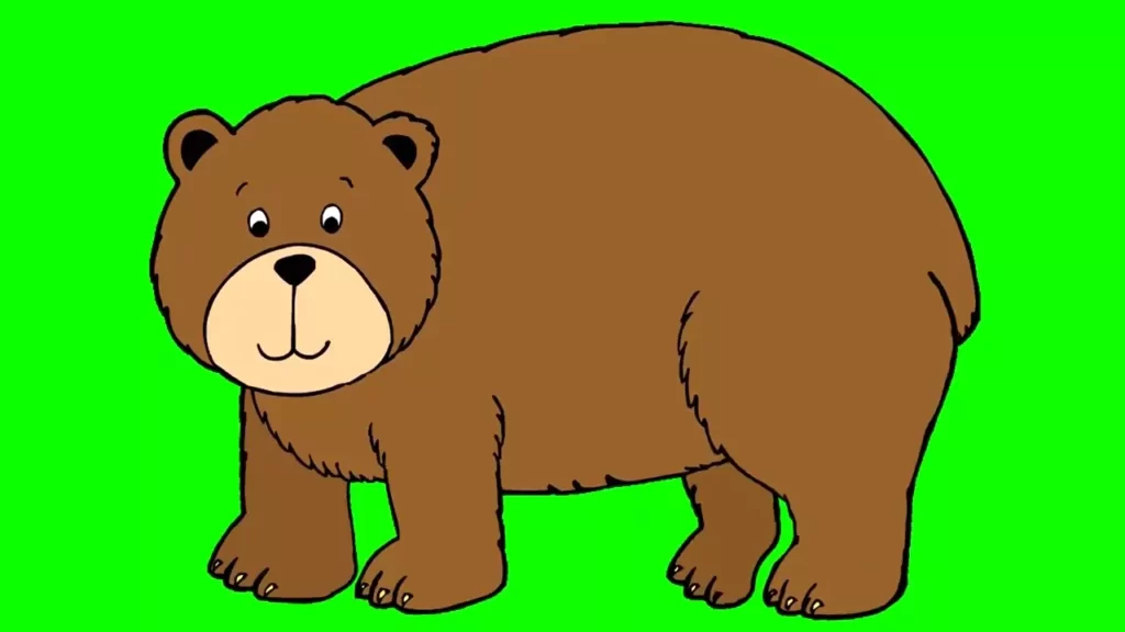 Cartoon Bear Green Screen